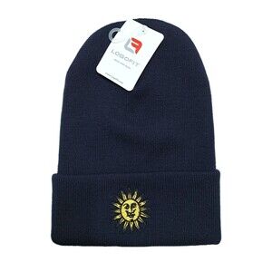 Sun Valley Idaho Beanie Knit Cap Hat Ski Resort Cirque Blue Yellow Basic NEW